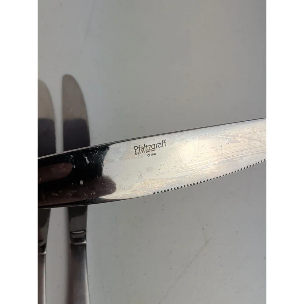 Pfaltzgraff 18/10 Stainless Steel SALISBURY SATIN Lot of 4 Dinner Knives 9 3/8